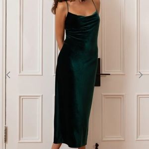 Jenny Yoo Benson Emerald Velvet Dress